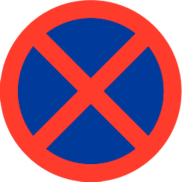 Verkehrsschild E3 Stillstand oder Parken verboten